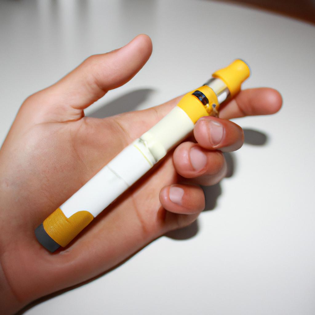 Person holding an EpiPen